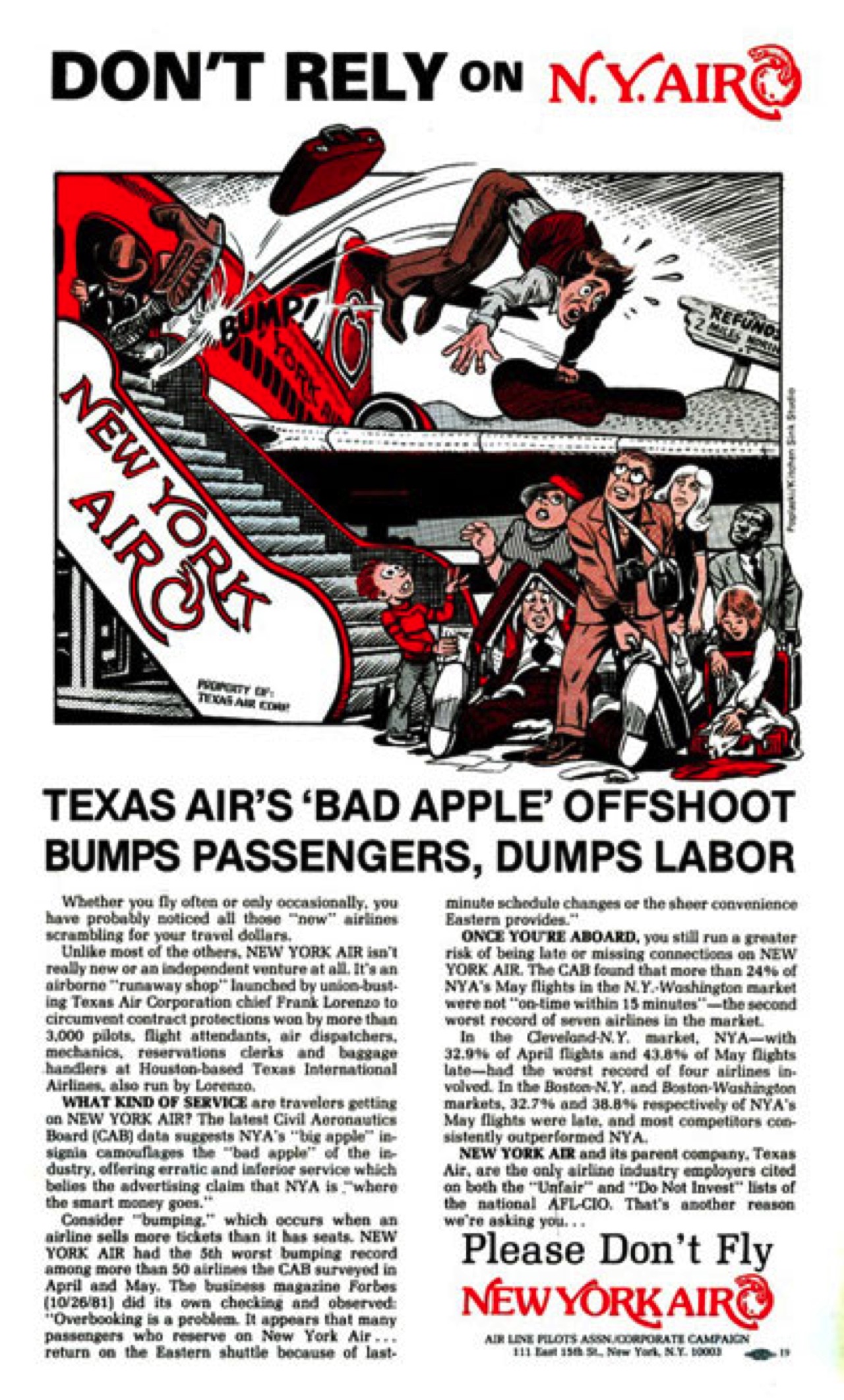 ALPA vs Texas International Airlines/Frank Lorenzo: 1981